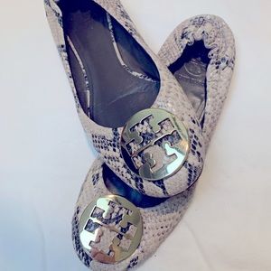 Tory Burch snakeskin flats size 8.5